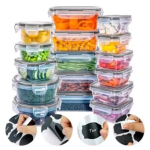 Kit 16 Potes Herméticos com Tampa Transparente