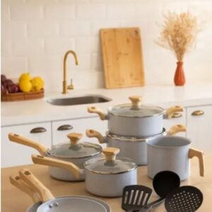 Jogo De Panelas Antiaderente Fogão Indução Cerâmica 10 Peças Mimo